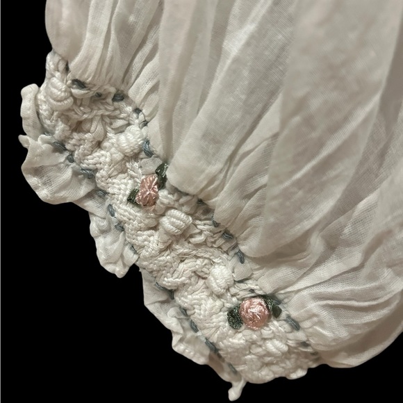 FREE PEOPLE x REVOLVE Atlas Rose Mini Dress Optic White Sheer embroidered M NEW - Picture 2 of 5